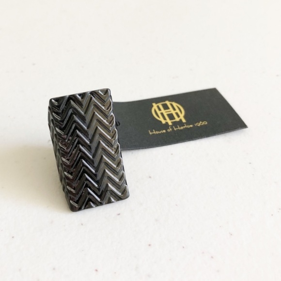 House of Harlow 1960 Jewelry - House of Harlow Gunmetal Textured Wrap Ring Sz 5